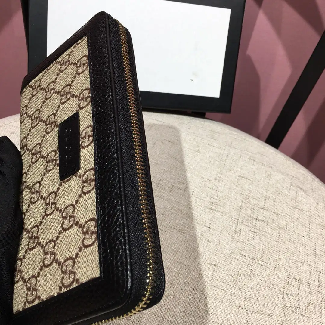 Men's New Wallet Men's Leather Long Wallet Zipper Bag