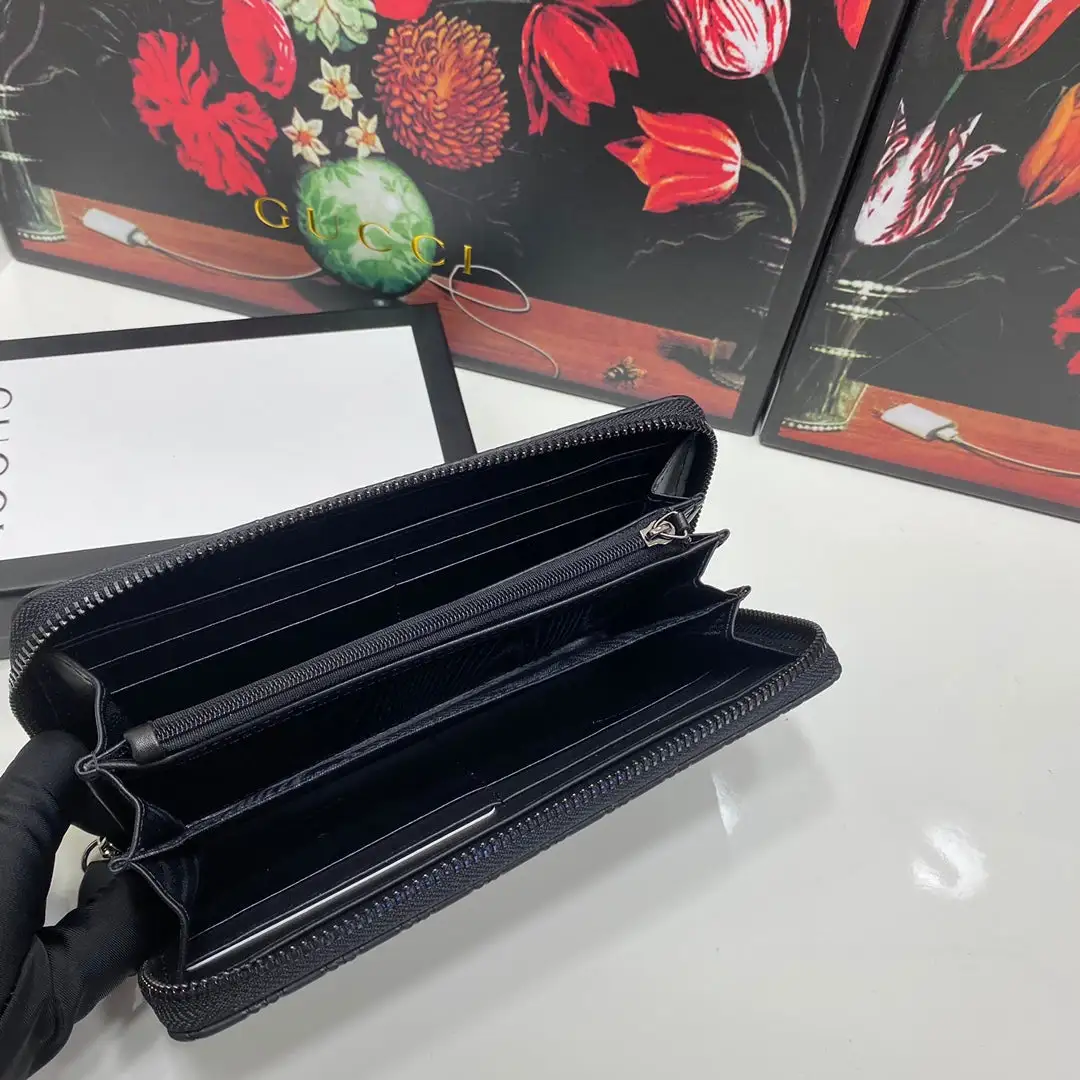 Men's New Wallet Men's Leather Long Wallet Zipper Bag