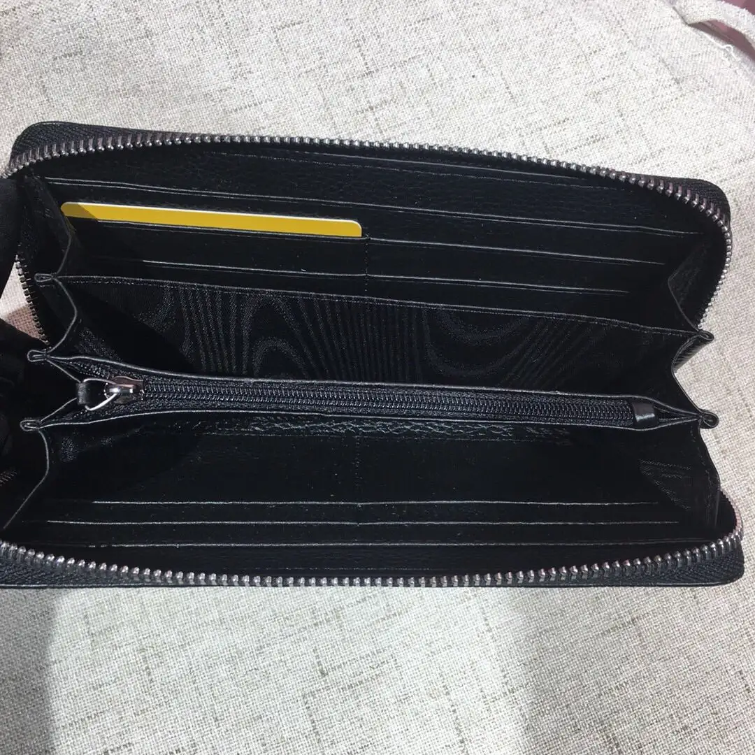 Men's New Wallet Men's Leather Long Wallet Zipper Bag