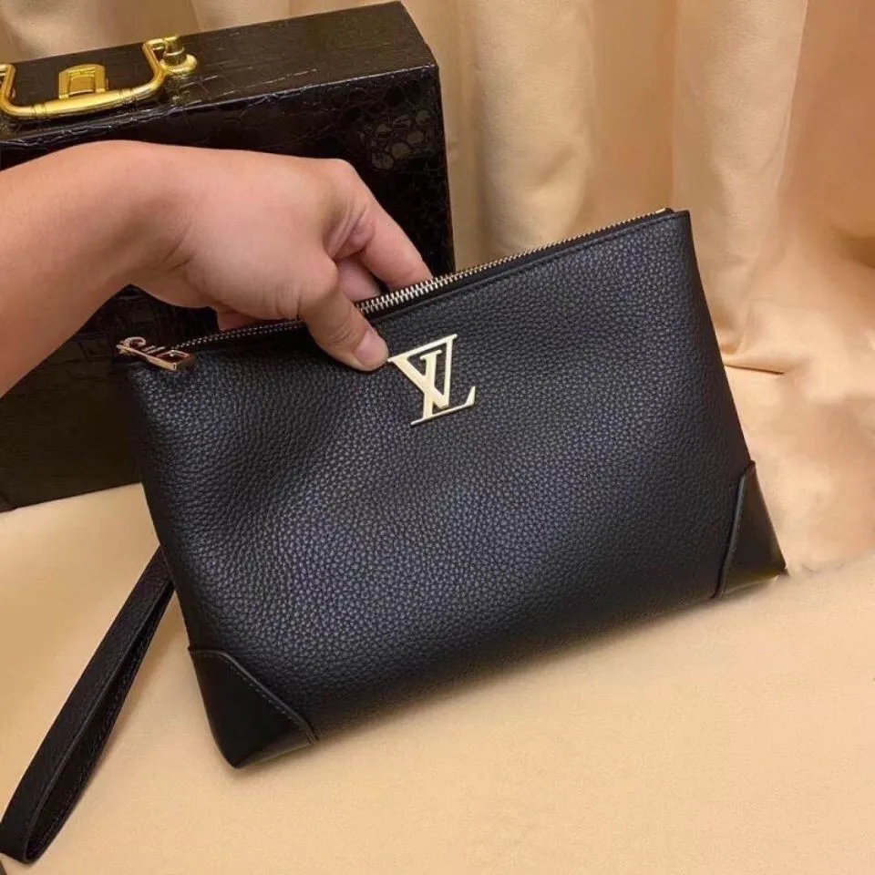 Men's trendy brand imported men's bag clutch bag top layer cowhide envelope bag large capacity genuine leather clutch bag