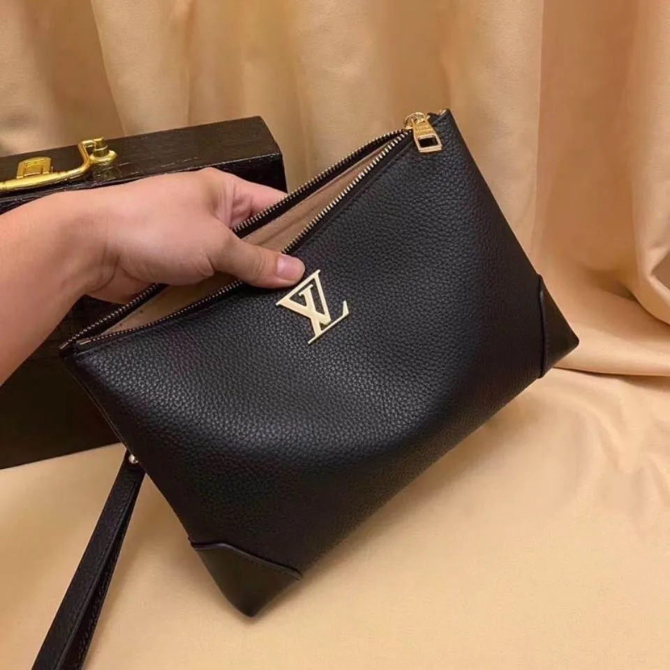 Men's trendy brand imported men's bag clutch bag top layer cowhide envelope bag large capacity genuine leather clutch bag