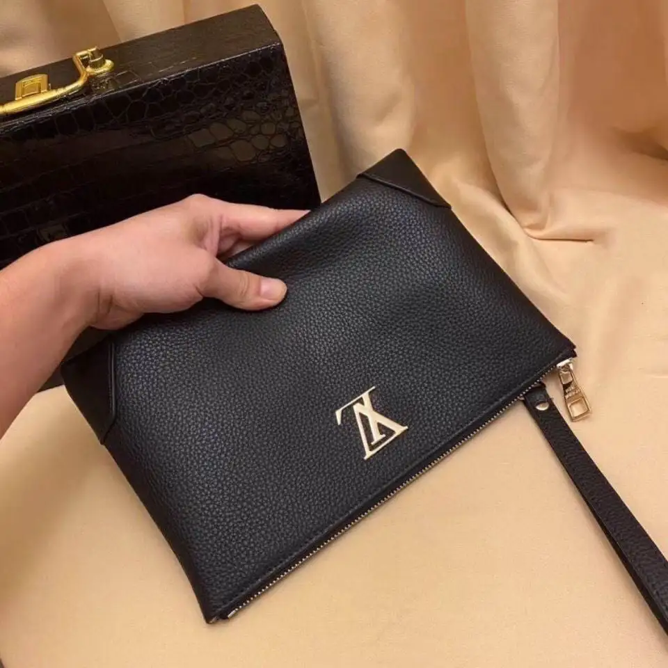 Men's trendy brand imported men's bag clutch bag top layer cowhide envelope bag large capacity genuine leather clutch bag