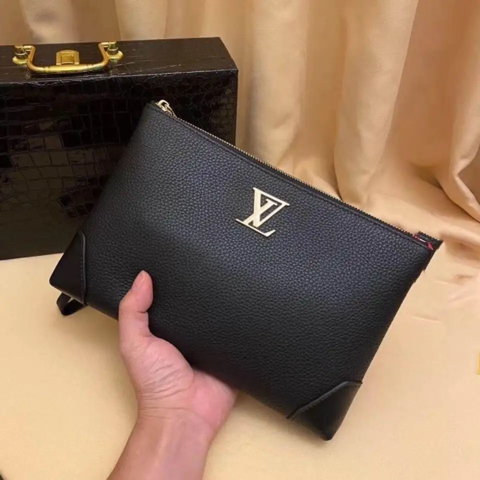 Men's trendy brand imported men's bag clutch bag top layer cowhide envelope bag large capacity genuine leather clutch bag