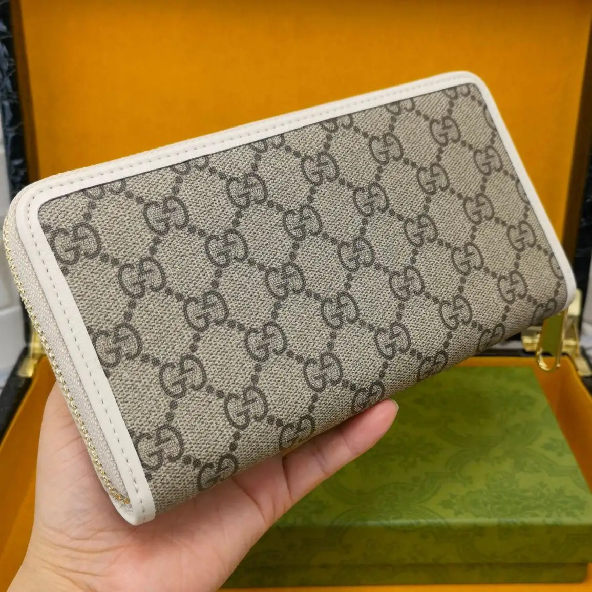 New Wallet Men's New Wallet Men's Leather Long Wallet Zipper Bag High-End Quality Unisex