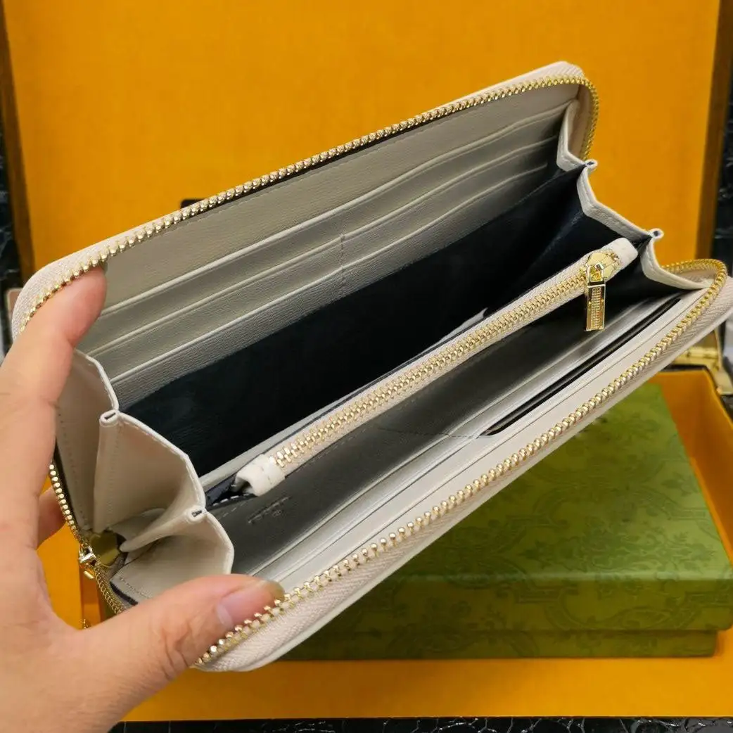 New Wallet Men's New Wallet Men's Leather Long Wallet Zipper Bag High-End Quality Unisex