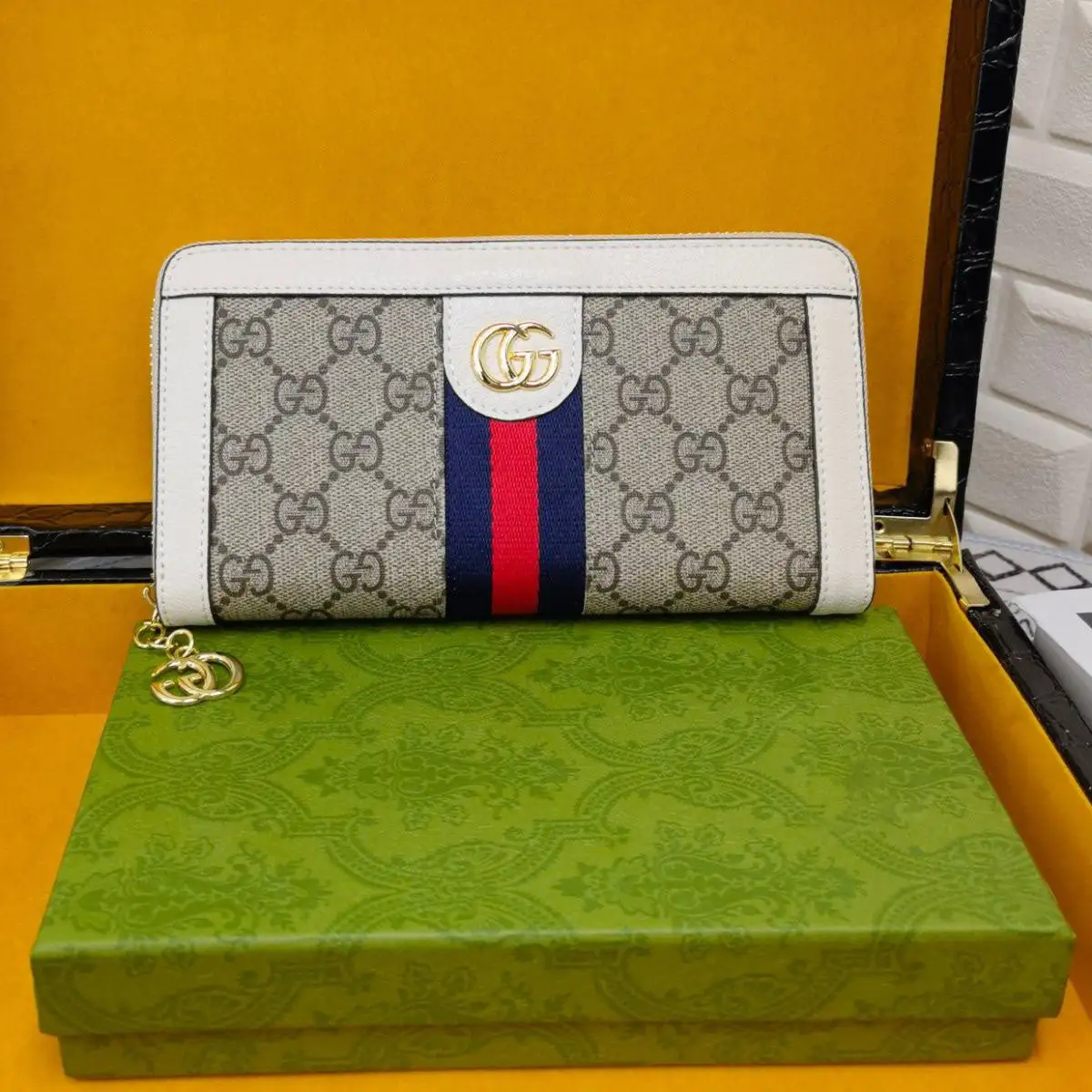 New Wallet Men's New Wallet Men's Leather Long Wallet Zipper Bag High-End Quality Unisex S 01