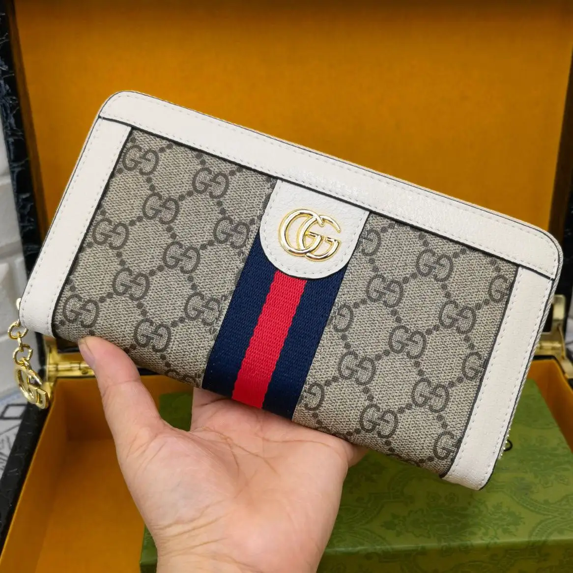 New Wallet Men's New Wallet Men's Leather Long Wallet Zipper Bag High-End Quality Unisex S 01