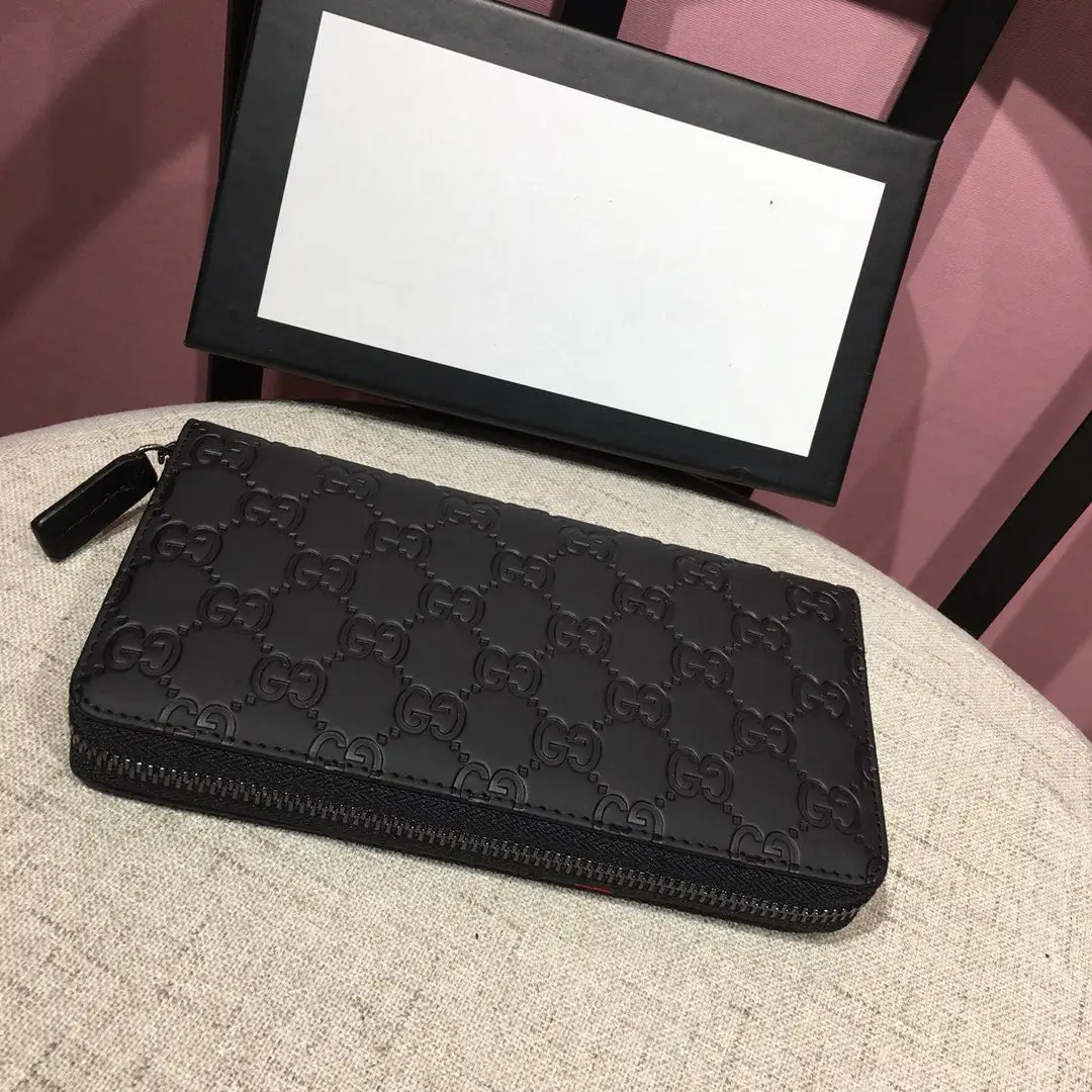 Men's New Wallet Men's Leather Long Wallet Zipper Bag S16