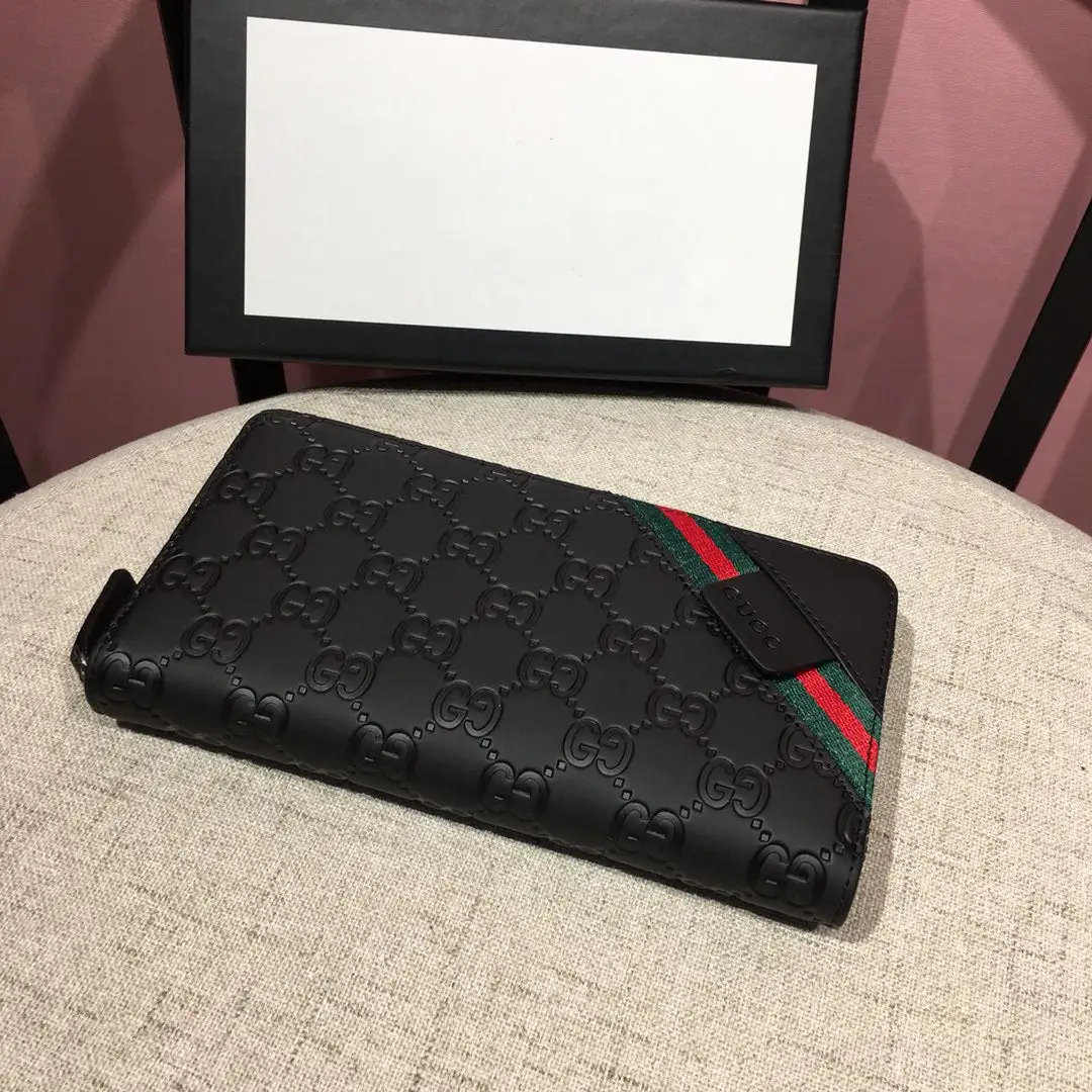 Men's New Wallet Men's Leather Long Wallet Zipper Bag S16