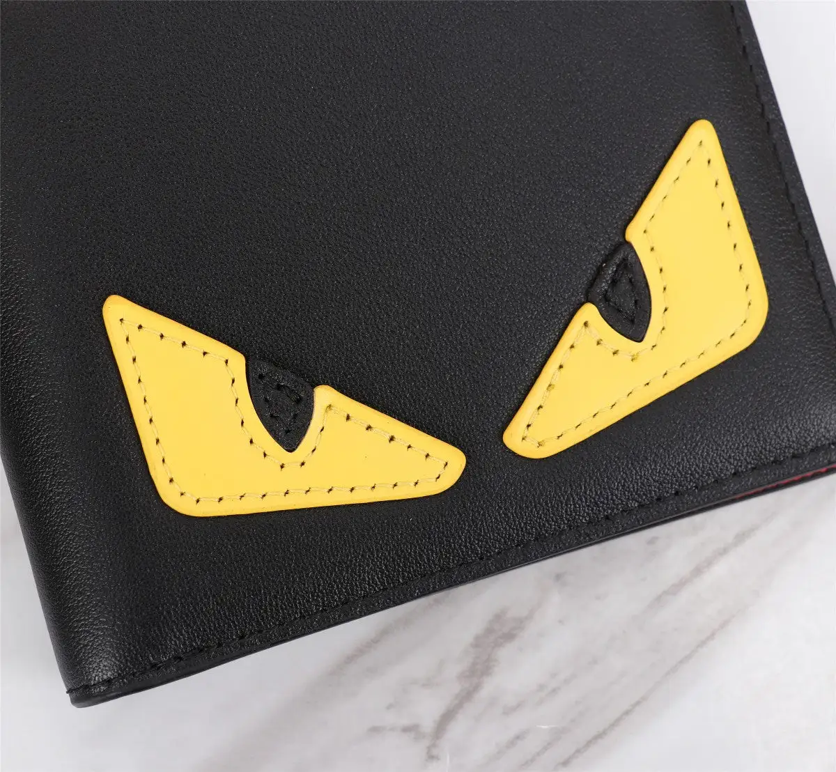 Shaved Yellow Sticker Short Clip Wallet
