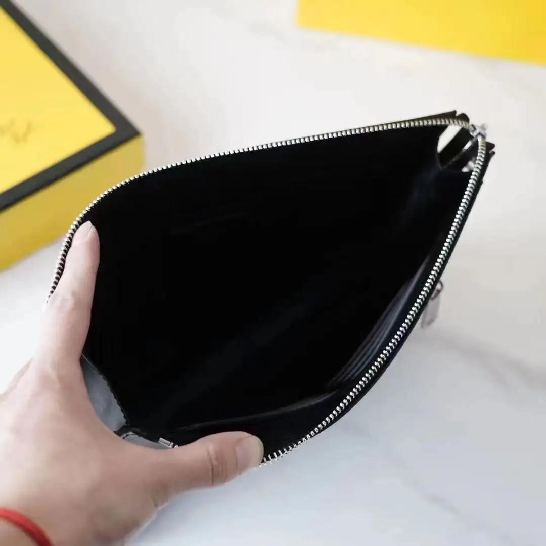 Genuine leather handheld business large capacity bag