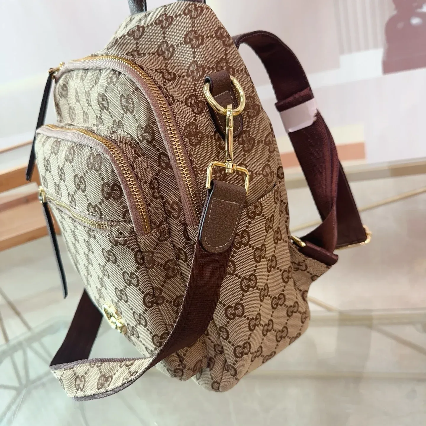 Men's and women's old flower shoulder bag