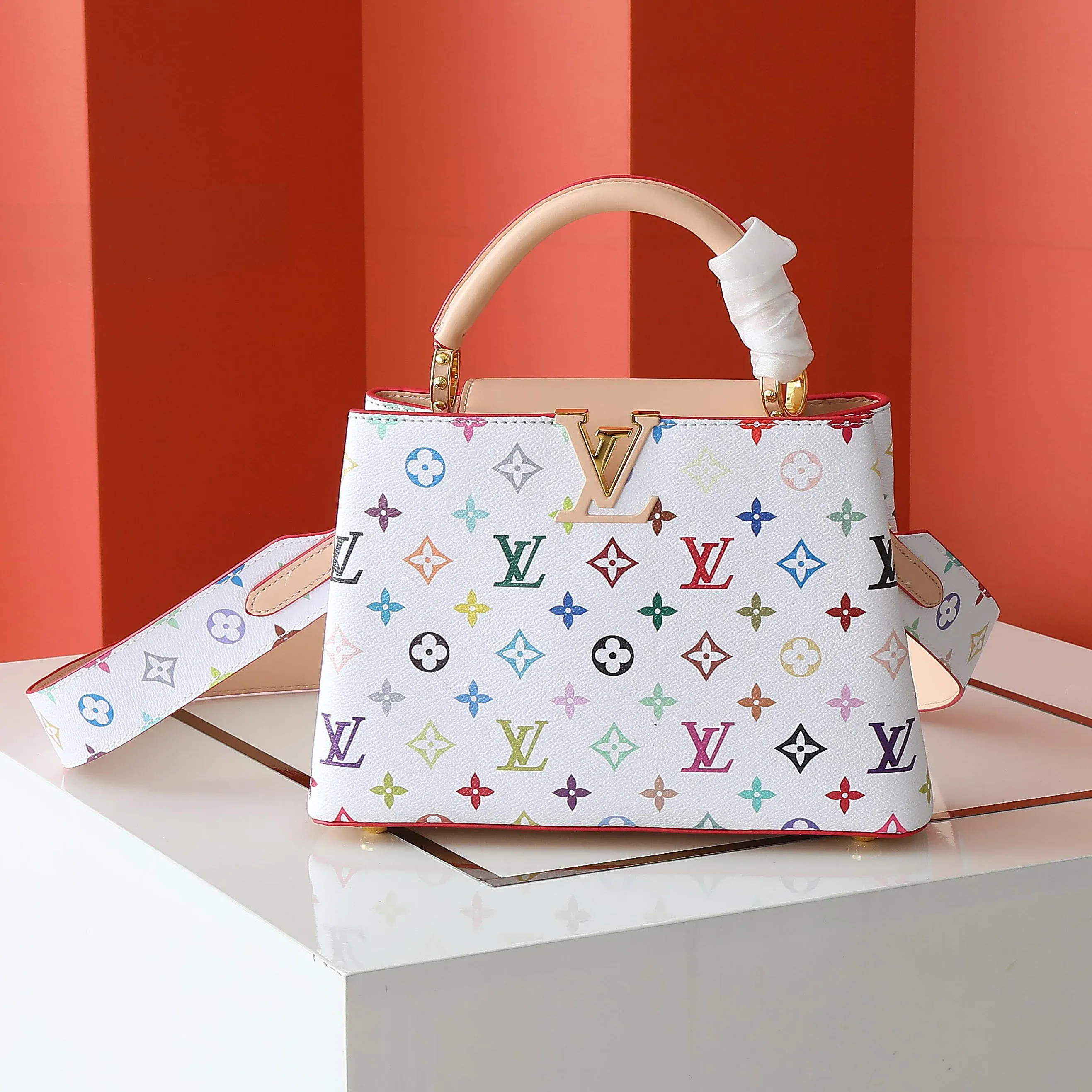 Litchi Wristlet Flap Head Women's Crossbody Bag