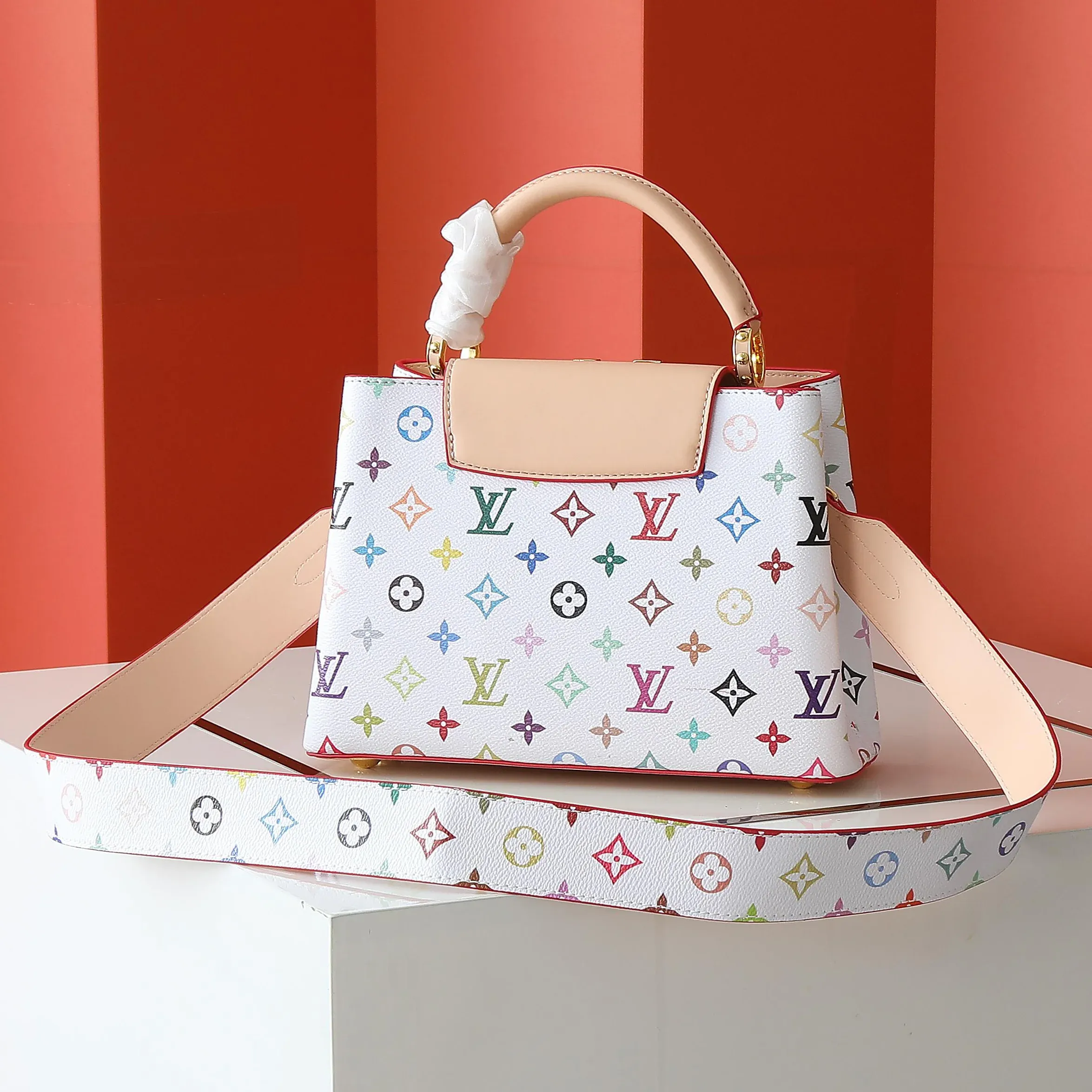 Litchi Wristlet Flap Head Women's Crossbody Bag