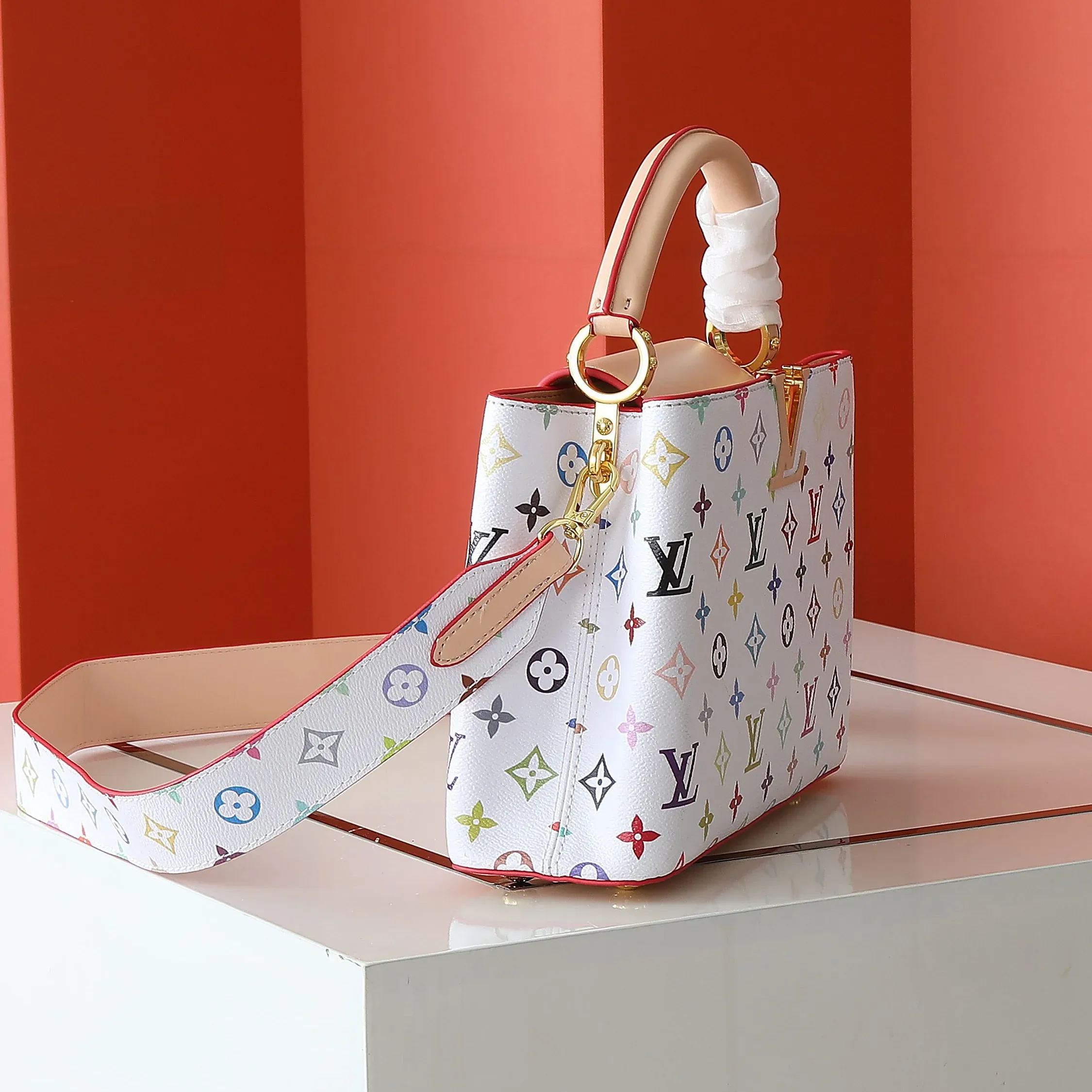 Litchi Wristlet Flap Head Women's Crossbody Bag