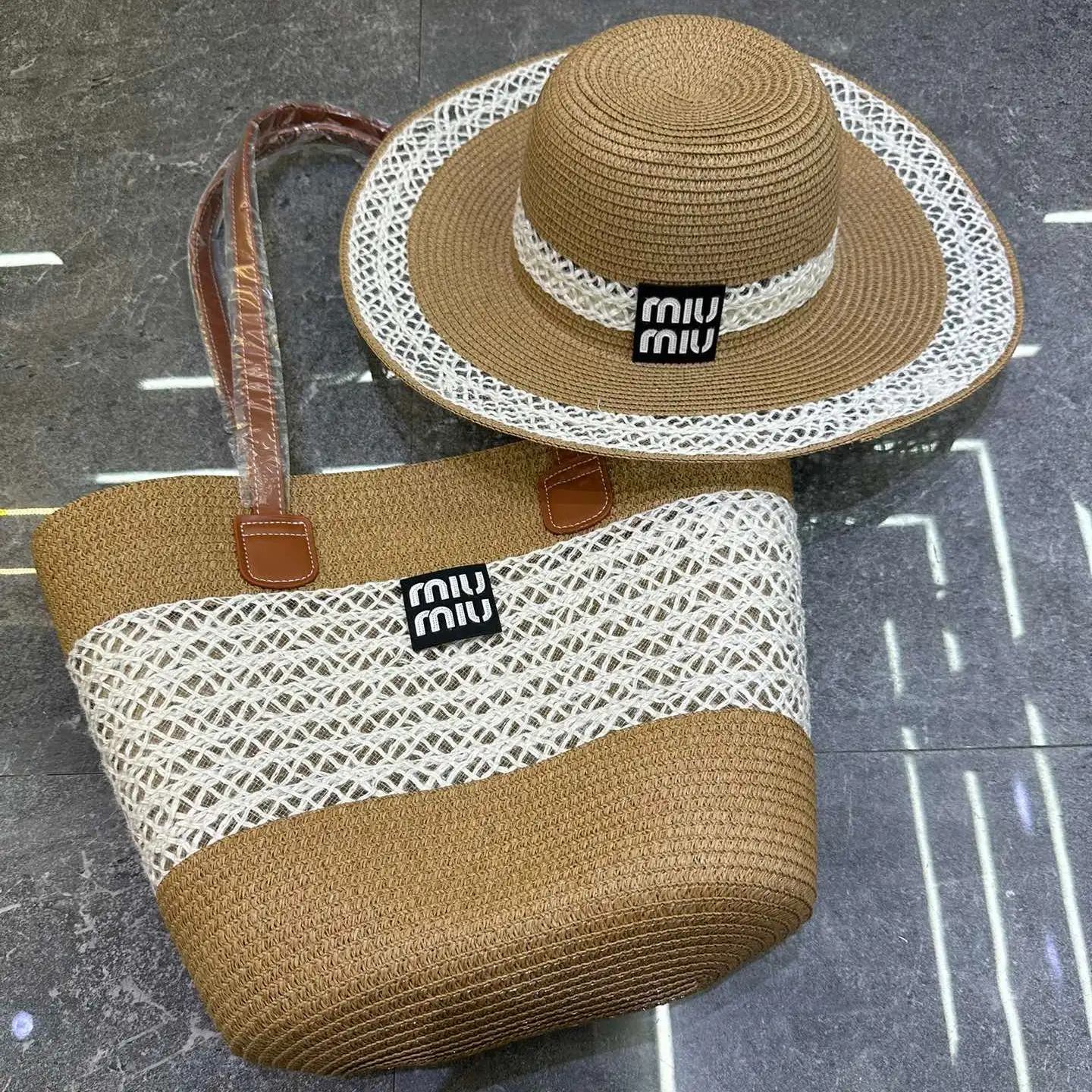 New Fashion Hundred Beach Hat and Bag Set