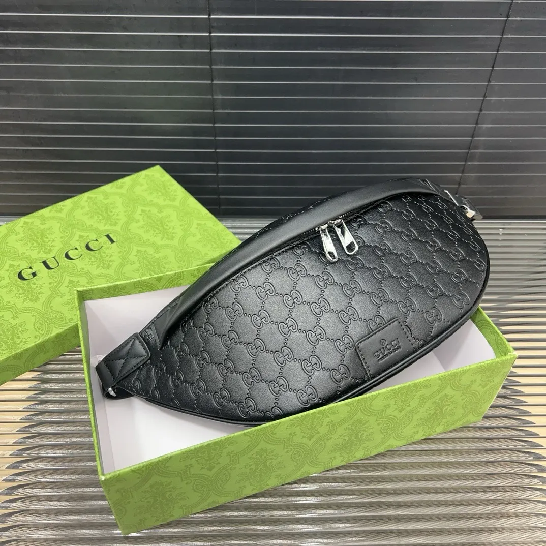 Classic Embossed Print Waist Bag Crossbody Chest Bag