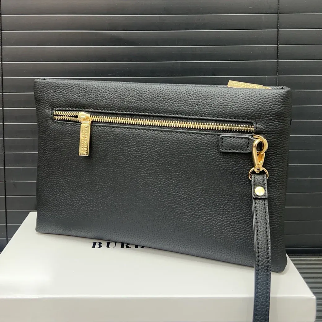 Embossed Calfskin Clutch Bag