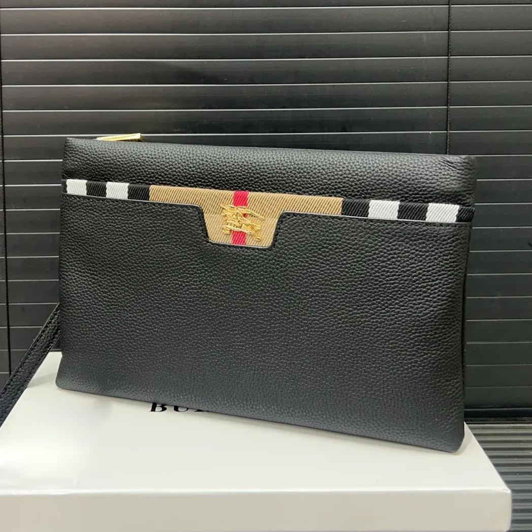 Embossed Calfskin Clutch Bag