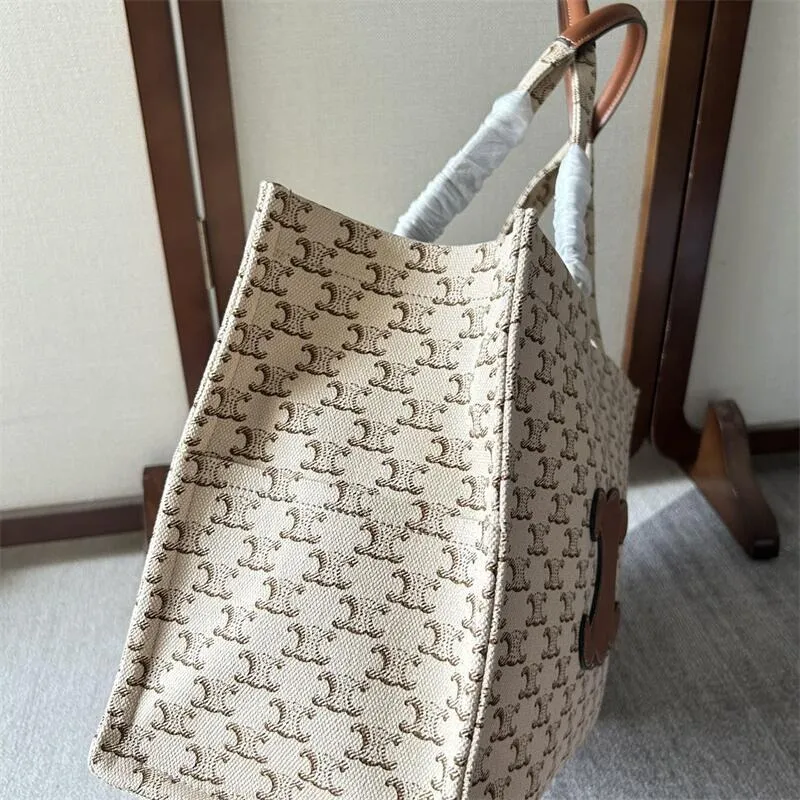 Cabas Thais Jacquard Fabric Tote Bag