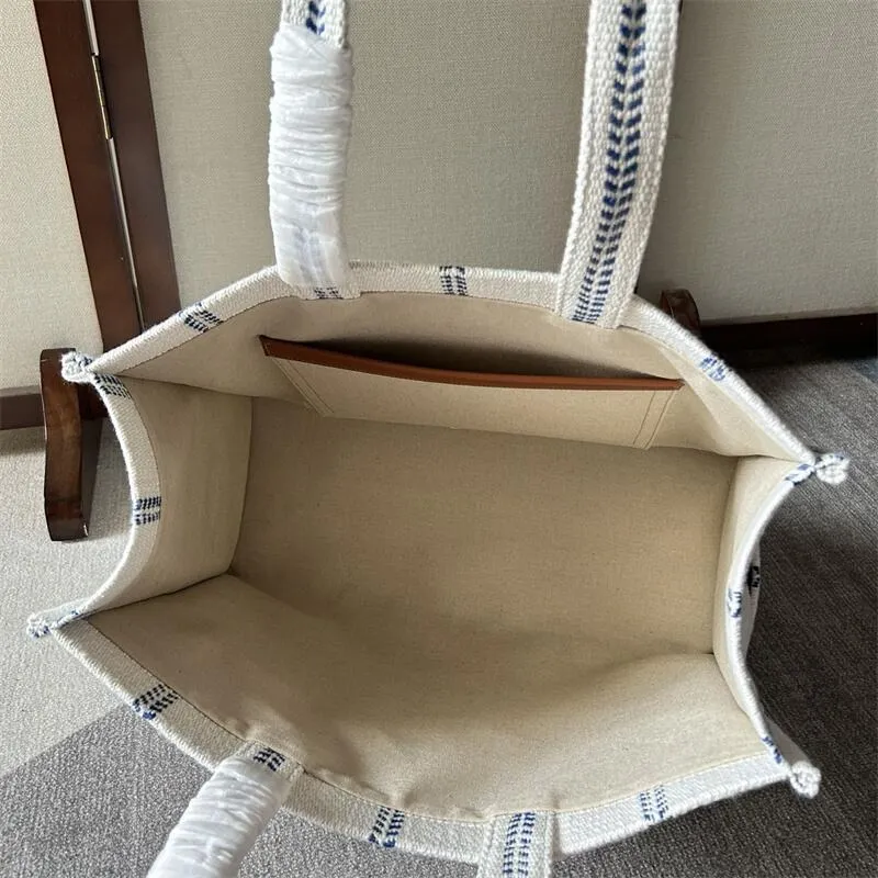 Cabas 2023 SS Stripes Casual Style Tote Bag