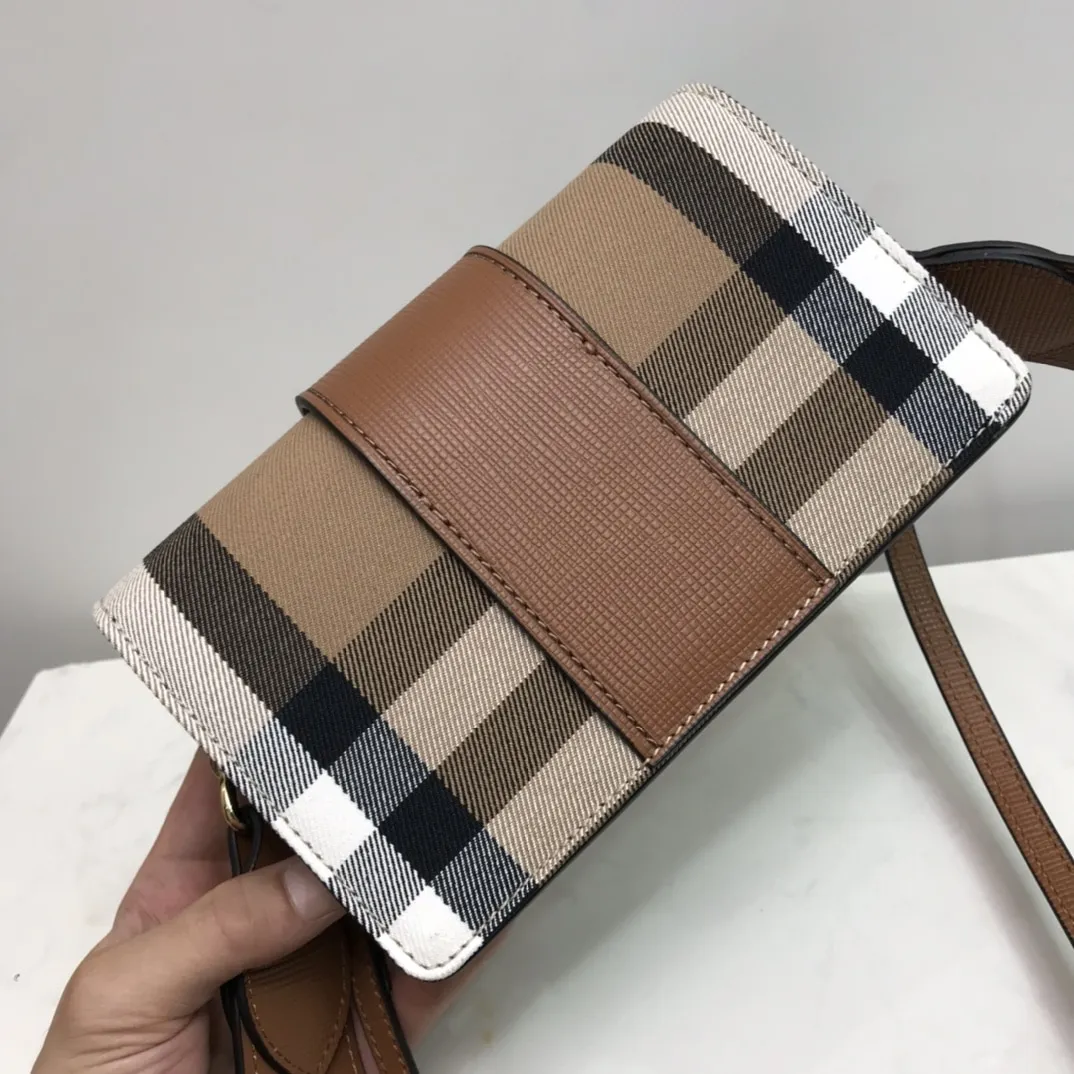 Small Bridle House Check And Buckle Crossbody Brown For Women