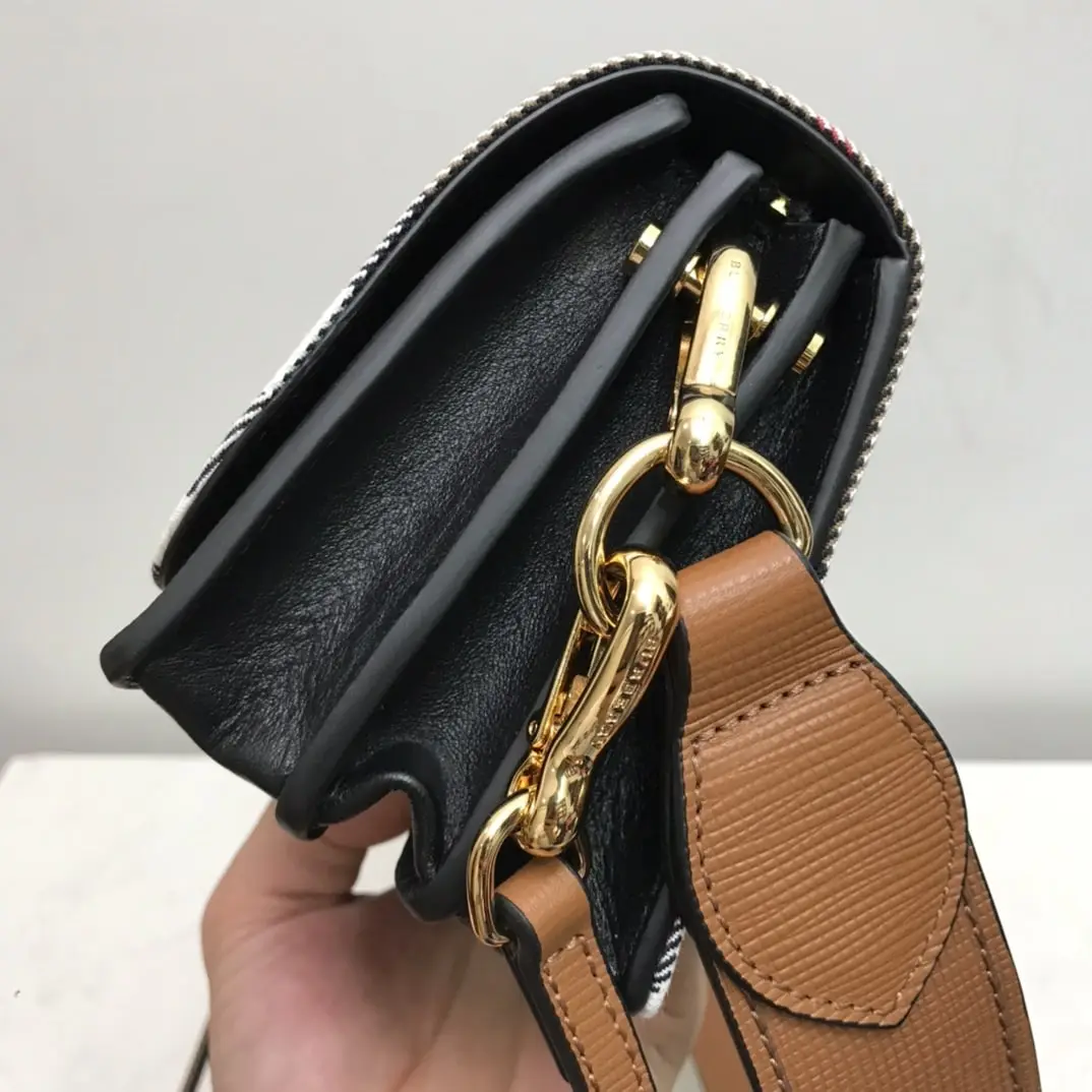 Small Bridle House Check And Buckle Crossbody Brown For Women