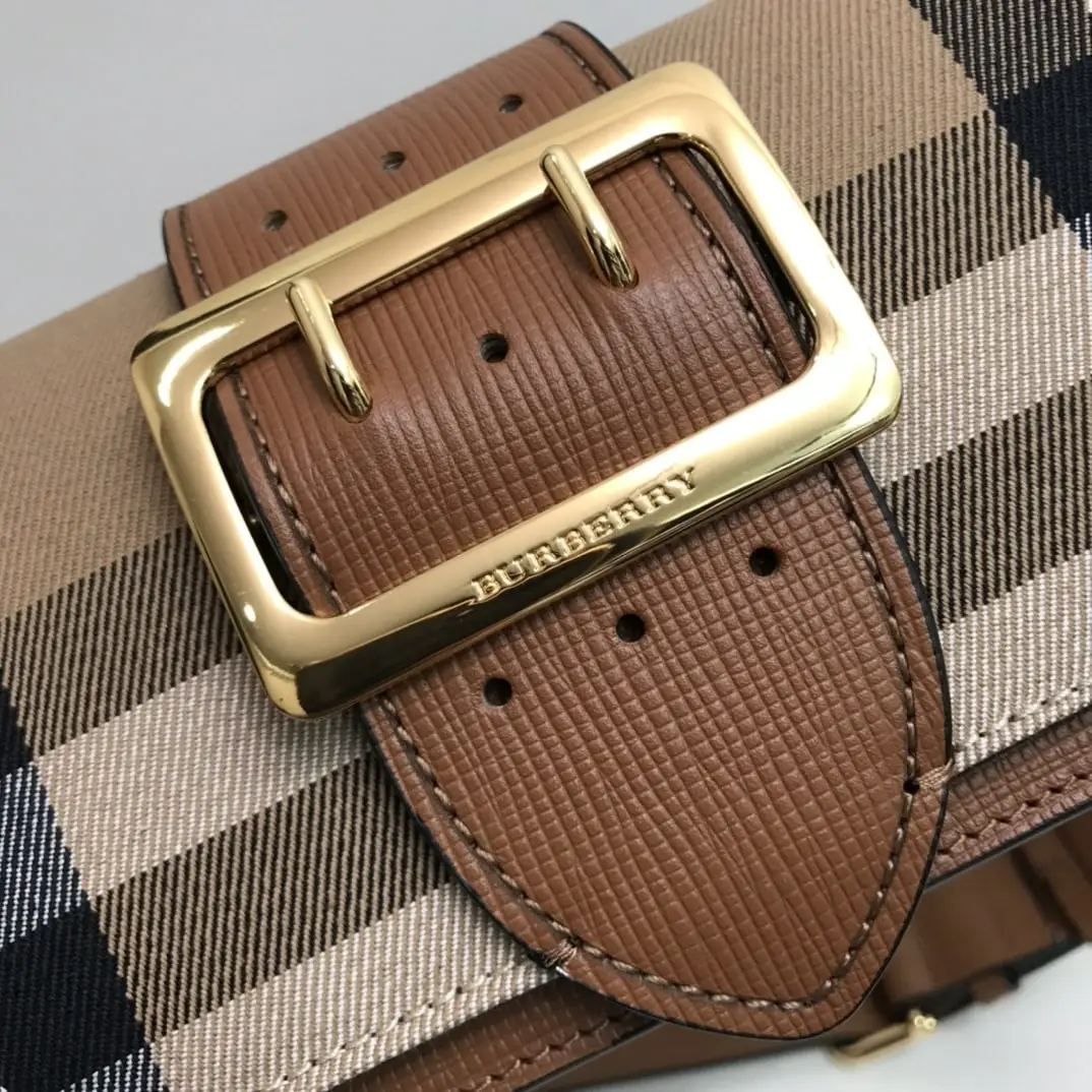 Small Bridle House Check And Buckle Crossbody Brown For Women