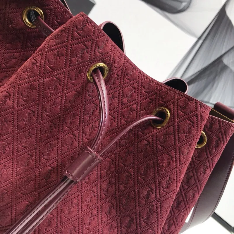 All-Over Monogram Bucket Bag Burgundy For Women