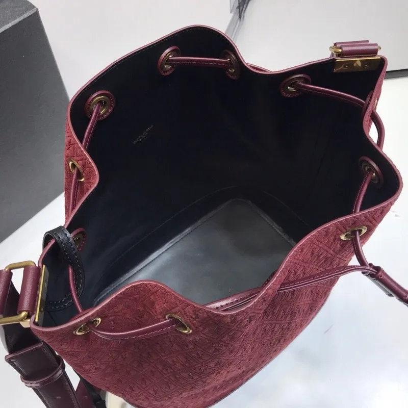 All-Over Monogram Bucket Bag Burgundy For Women