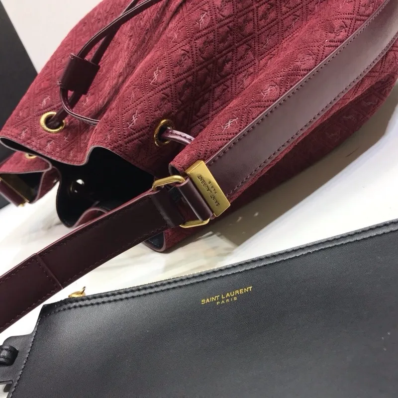 All-Over Monogram Bucket Bag Burgundy For Women