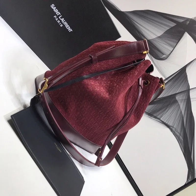 All-Over Monogram Bucket Bag Burgundy For Women