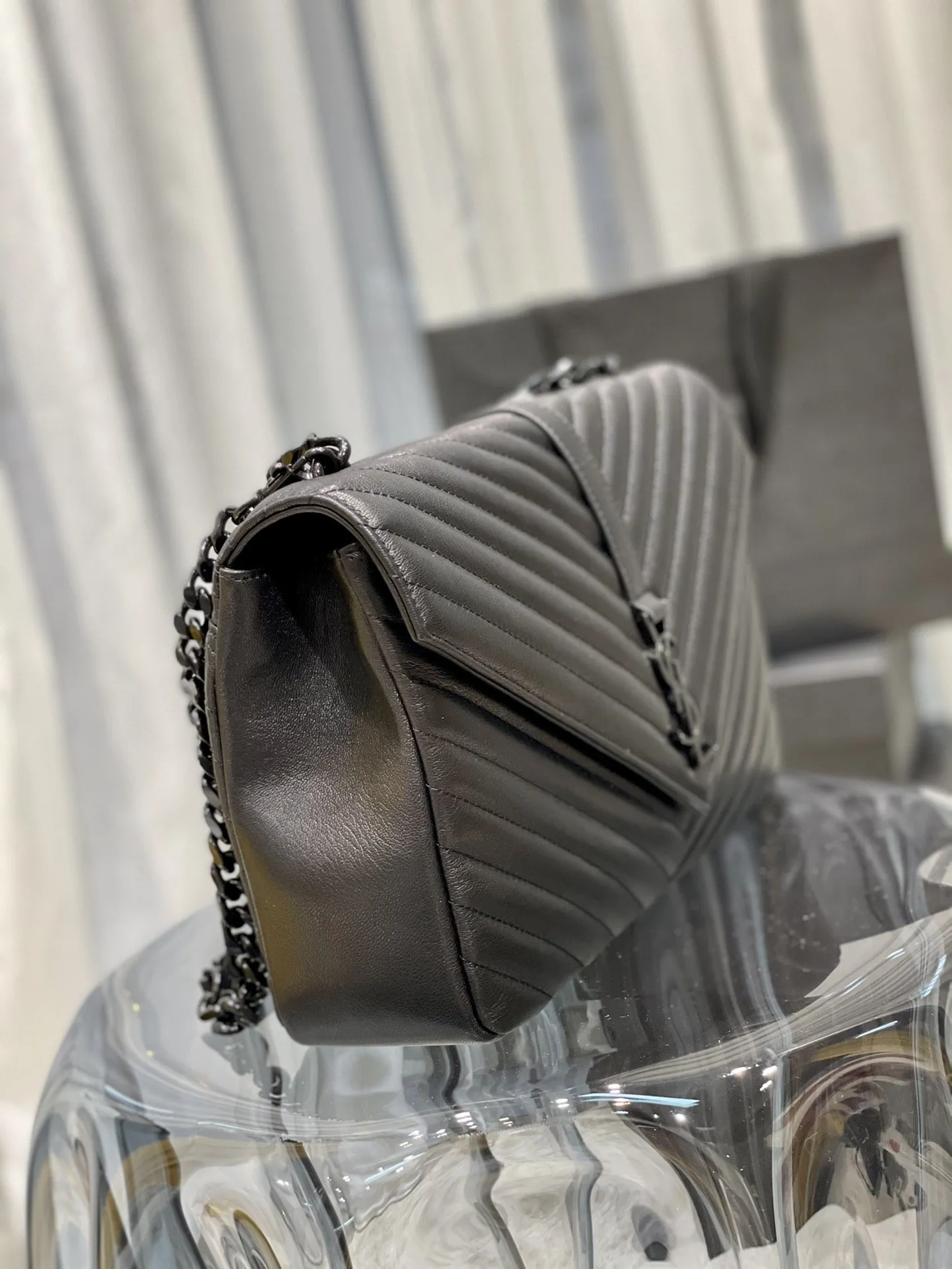 Large Chain Bag Black With Metal Toned Hardware For Women