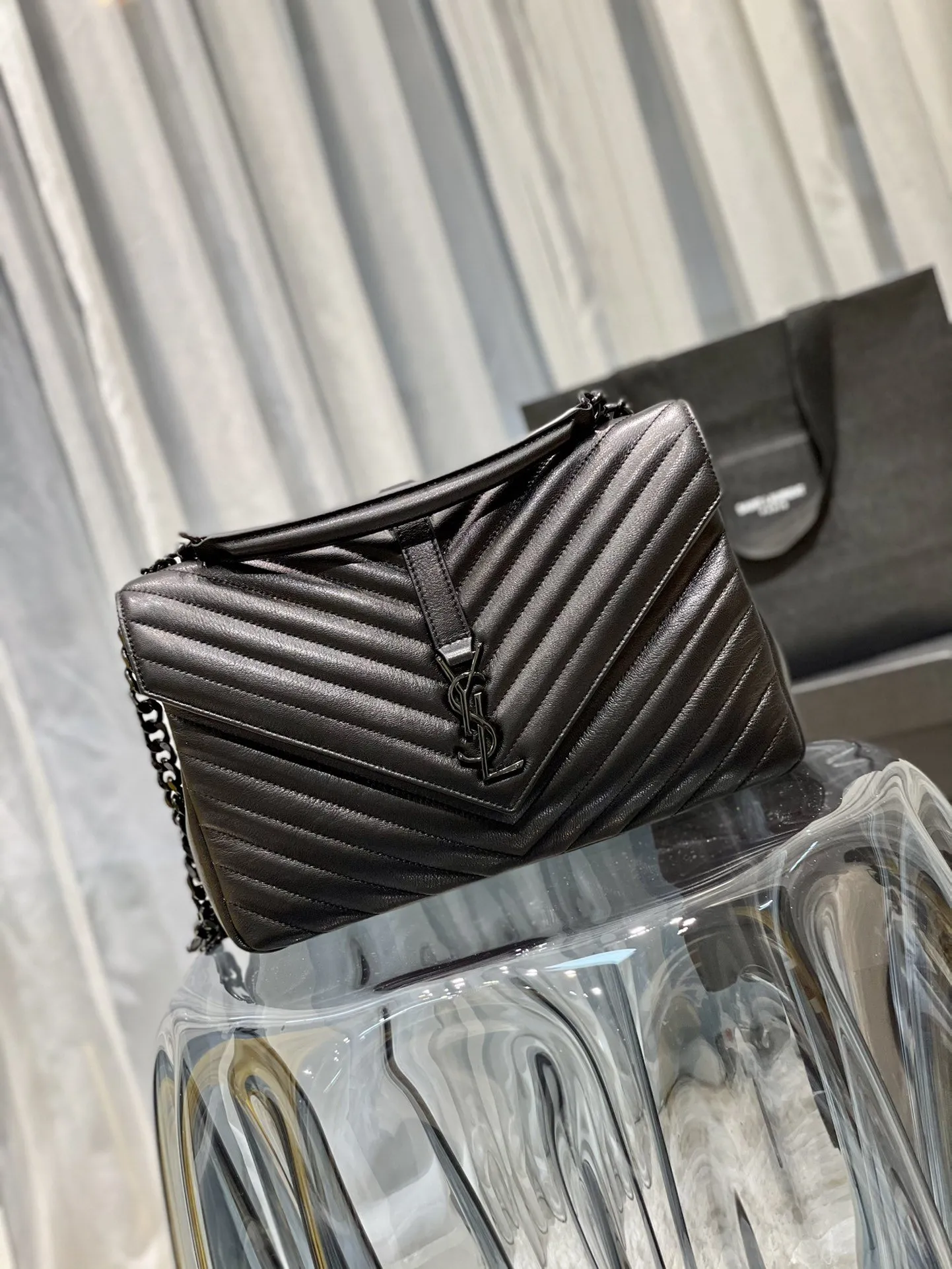 Large Chain Bag Black With Metal Toned Hardware For Women