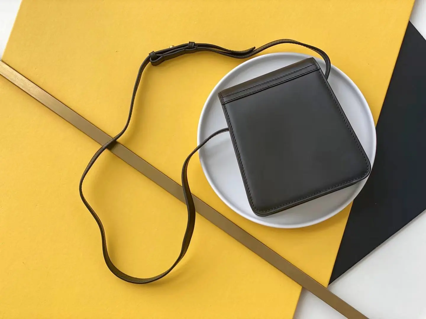 Satchel Bag In Vegetable Tanned Black Material With Gold Hardware For Women