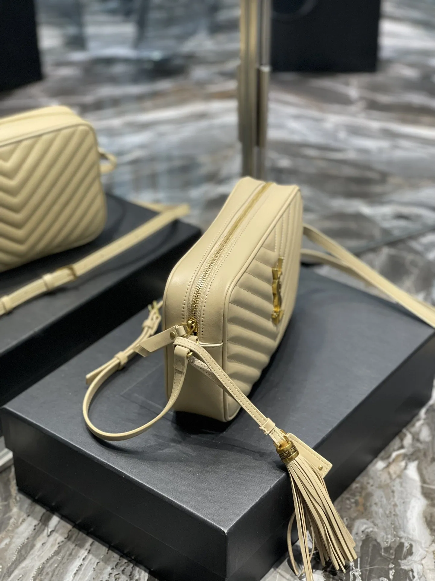 Lou Camera Bag With Gold Toned Hardware For Women