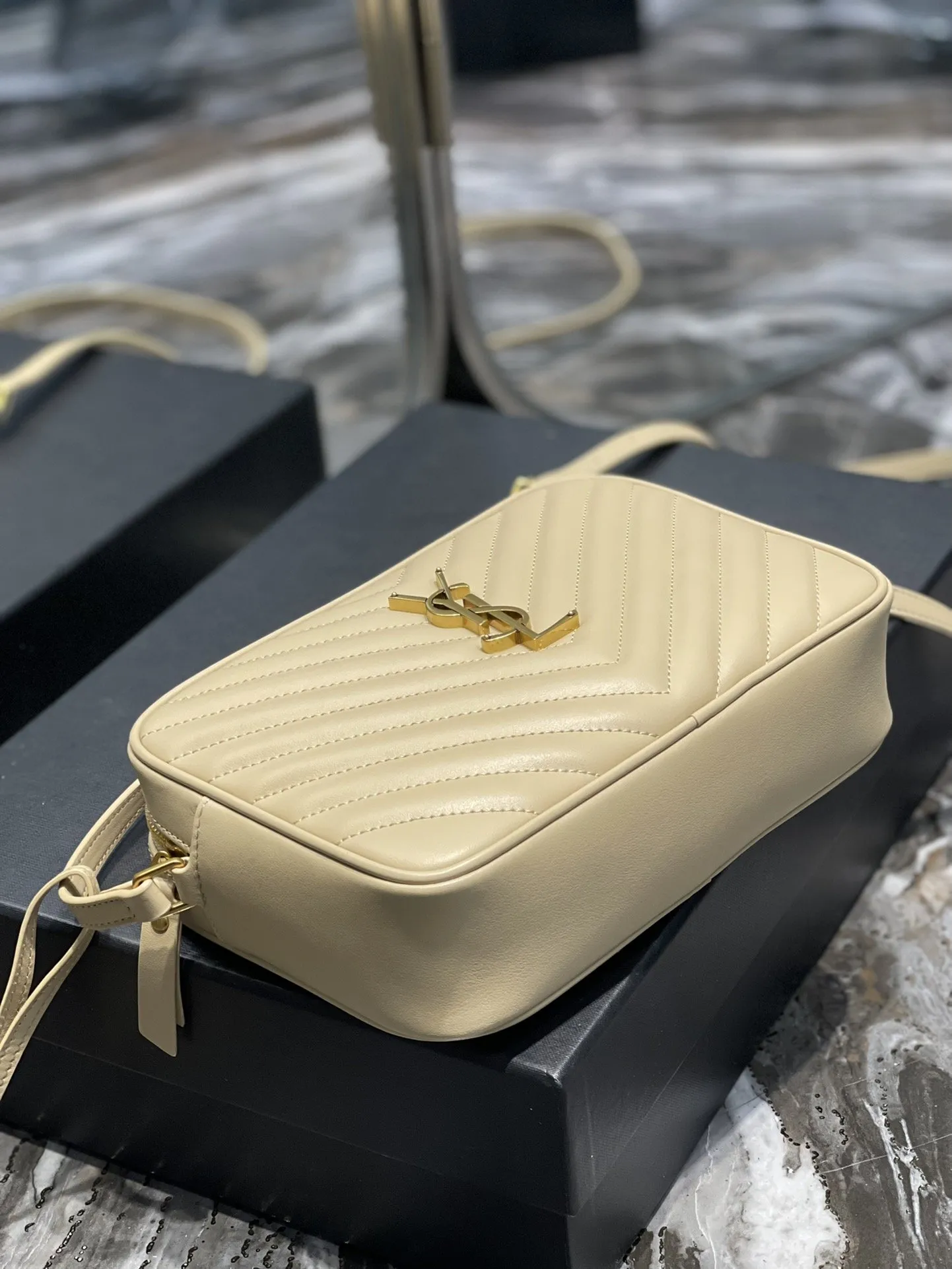 Lou Camera Bag With Gold Toned Hardware For Women