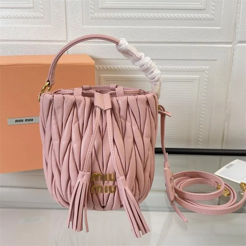 Matelasse Nappa Leather Mini Bucket Bag
