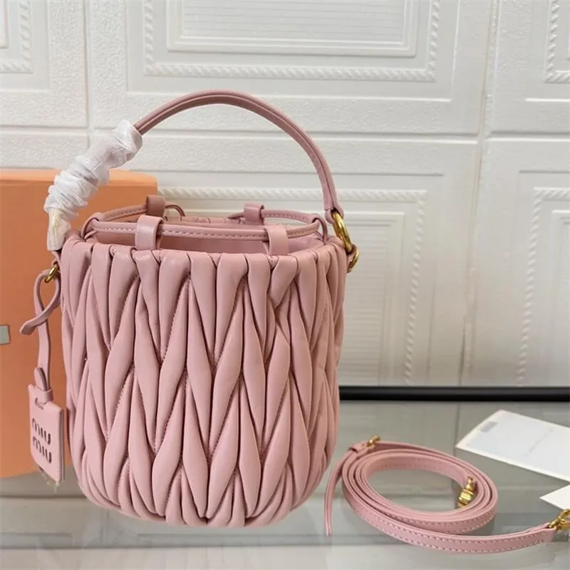 Matelasse Nappa Leather Mini Bucket Bag