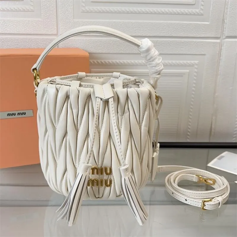 Matelasse Nappa Leather Mini Bucket Bag