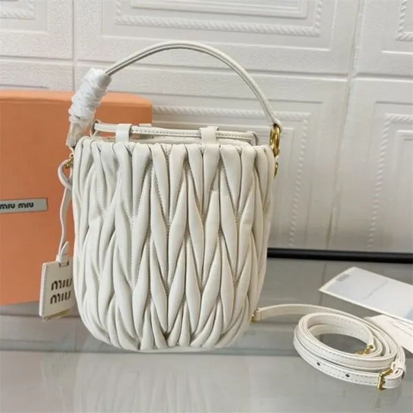 Matelasse Nappa Leather Mini Bucket Bag
