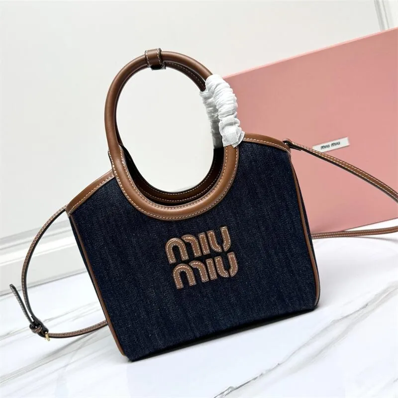 Ivy Denim and Leather Handbag