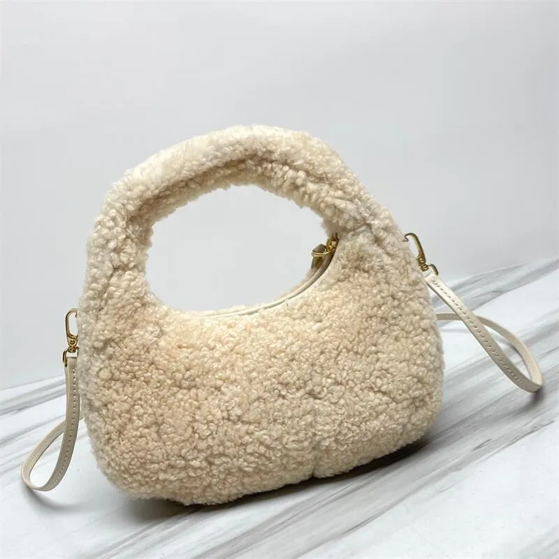 Shearling Wander Top Handle Bag
