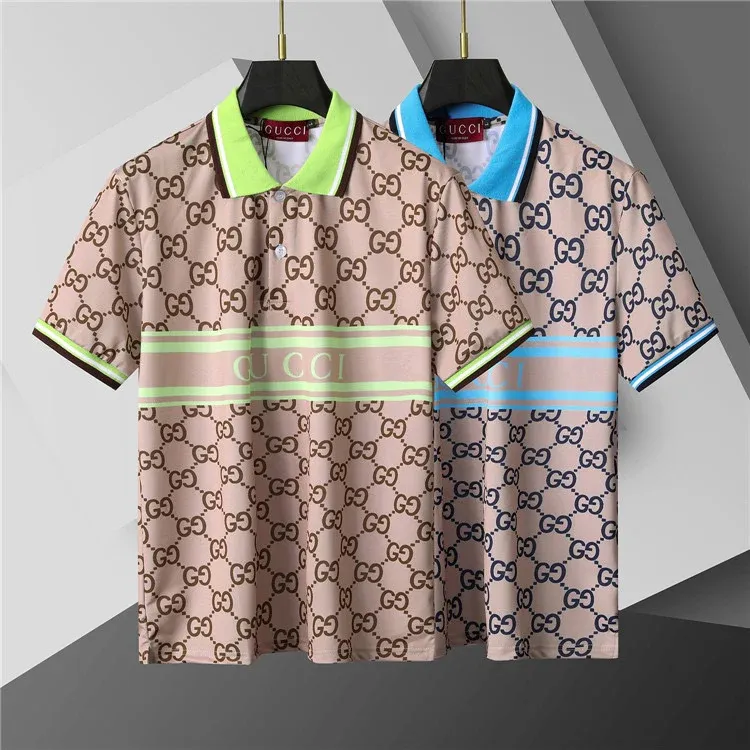 Men's casual lapel short sleeved polo shirt