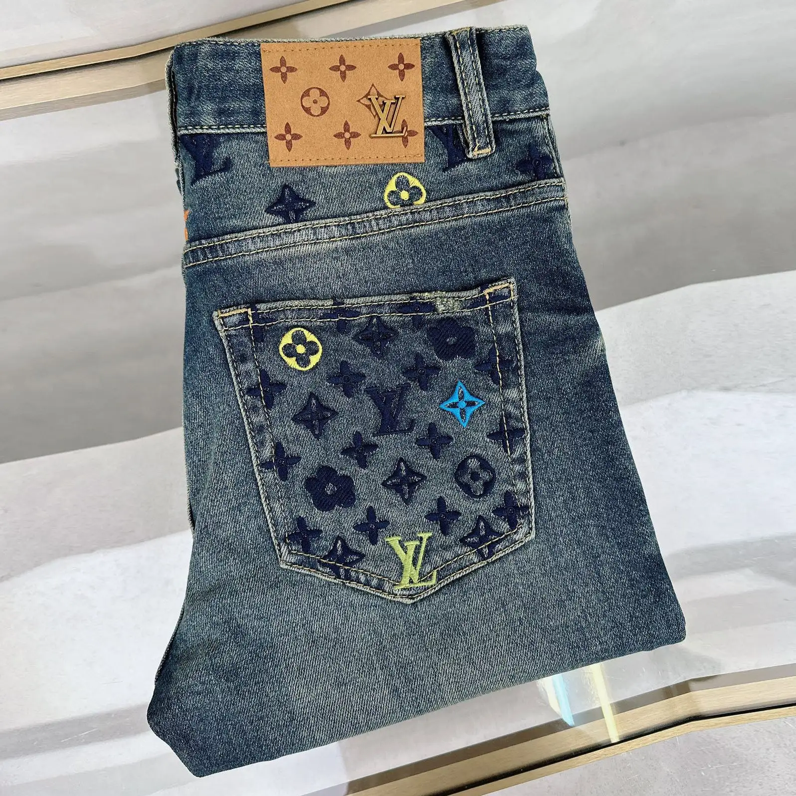 Men's casual washed presbyopia jeans