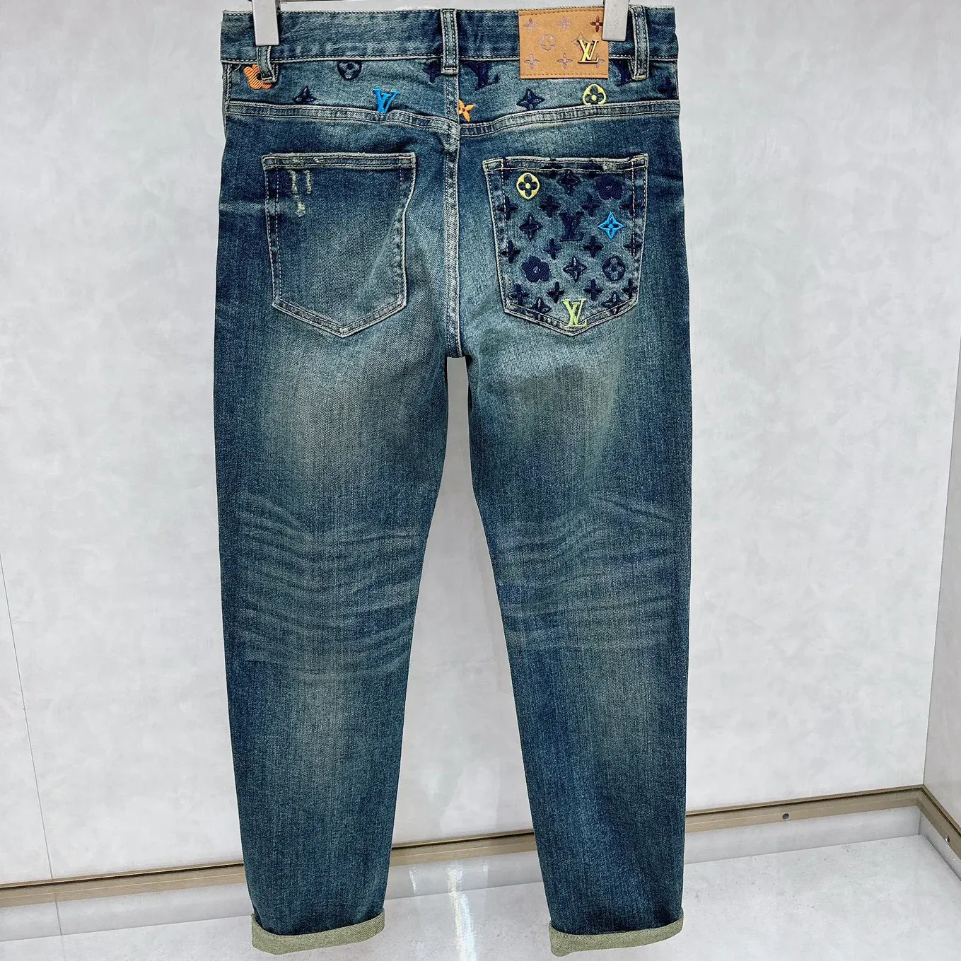 Men's casual washed presbyopia jeans