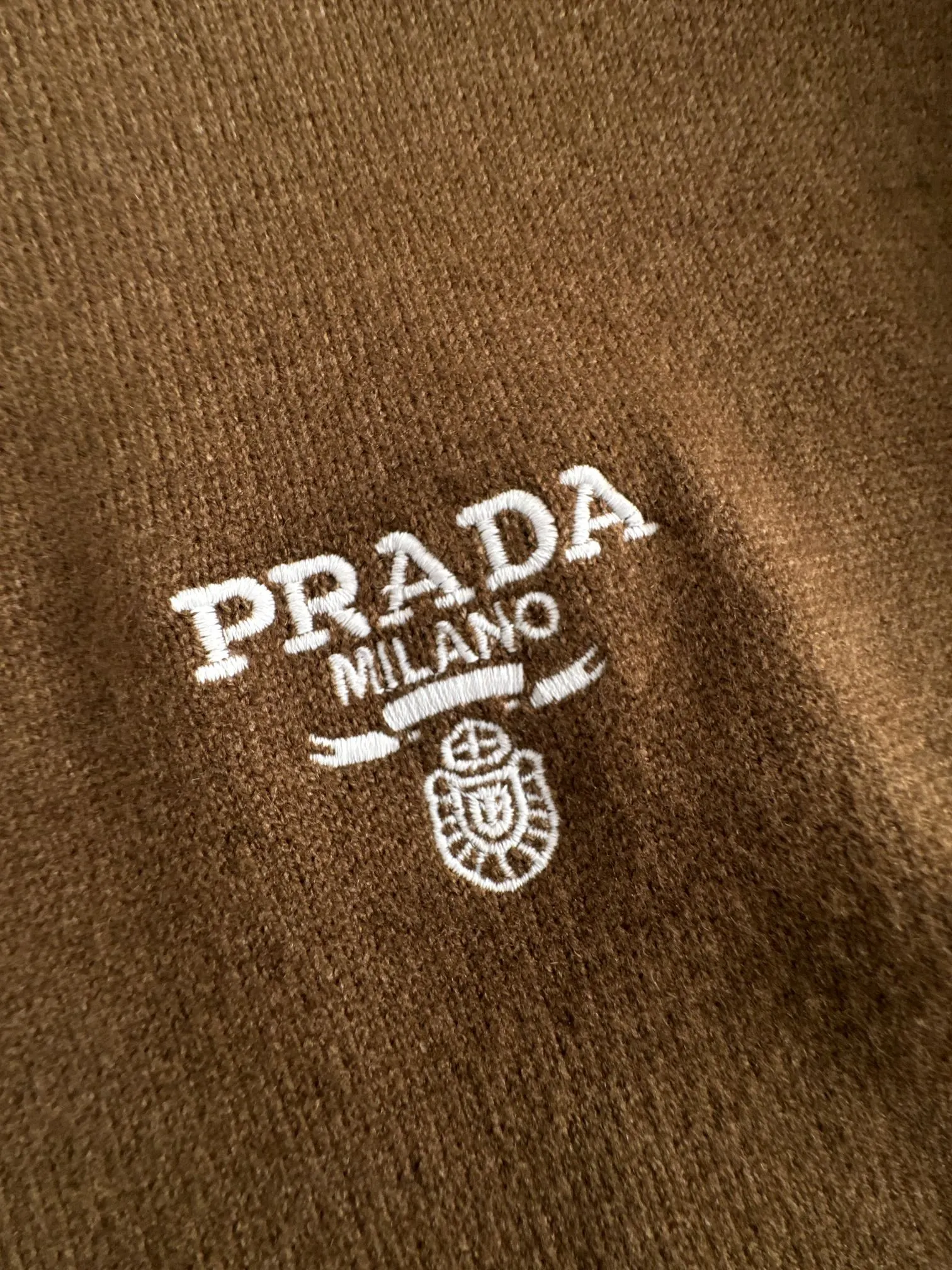 New PRD autumn and winter letter embroidery knitted round neck sweater