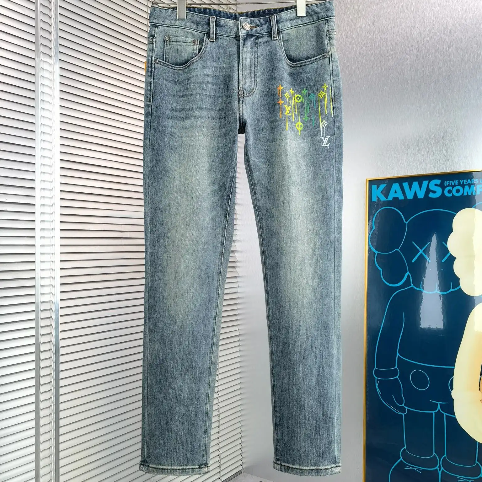 Men's versatile autumn and winter slim fit jeans