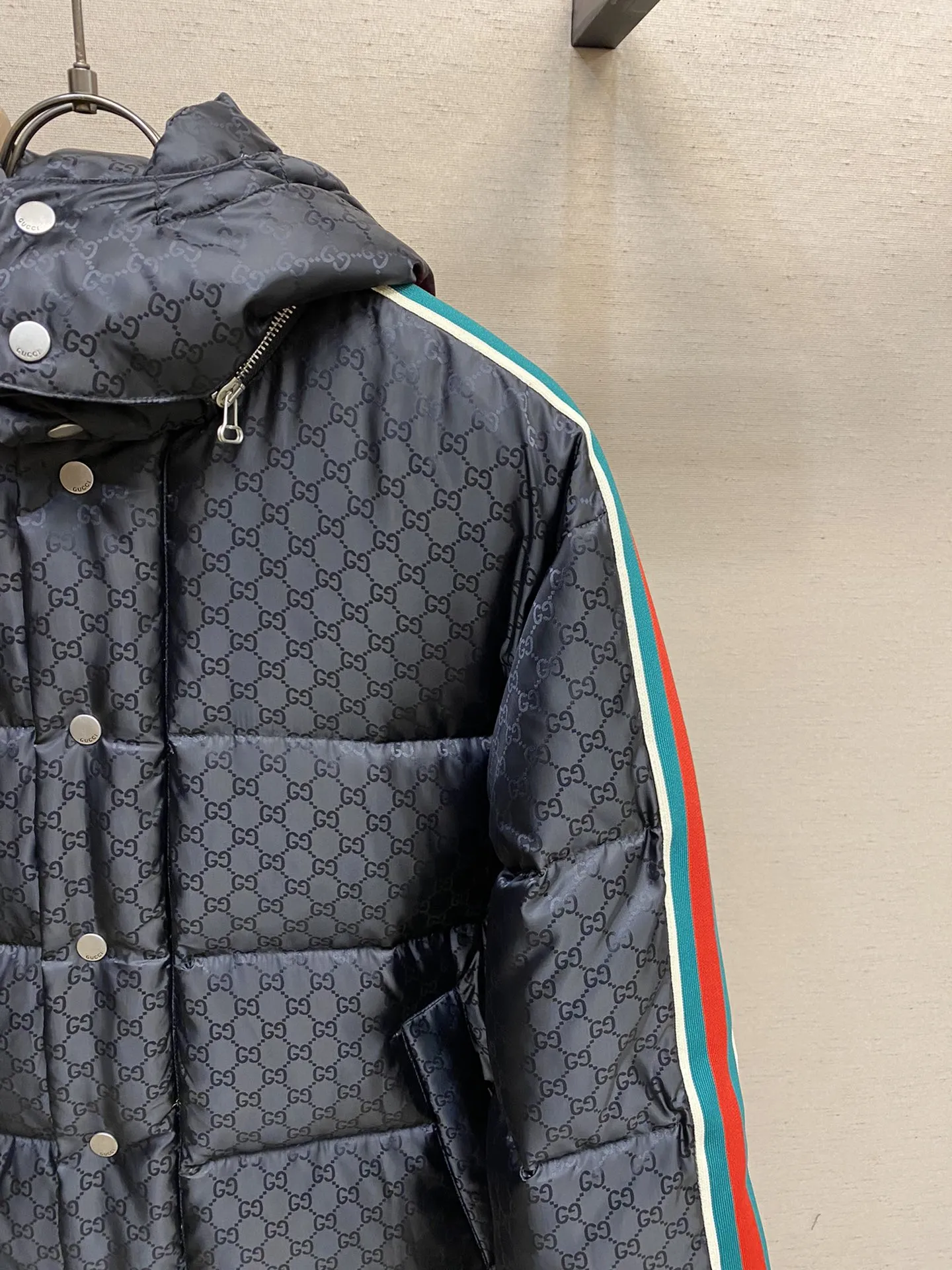 Double Logo Hooded Down Jacket