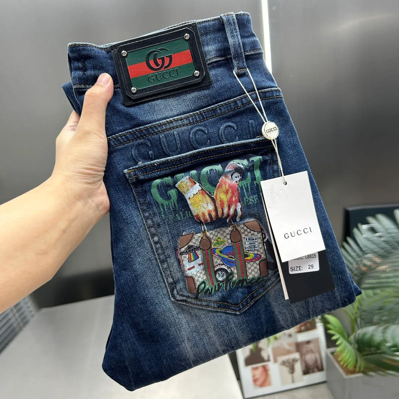 New casual men's stretch slim fit jeans